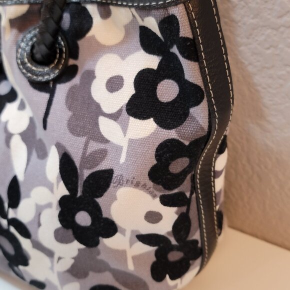 Brighton Floral Canvas Tote Bag • Braided Handles • Magnetic Closure - Picture 7 of 12
